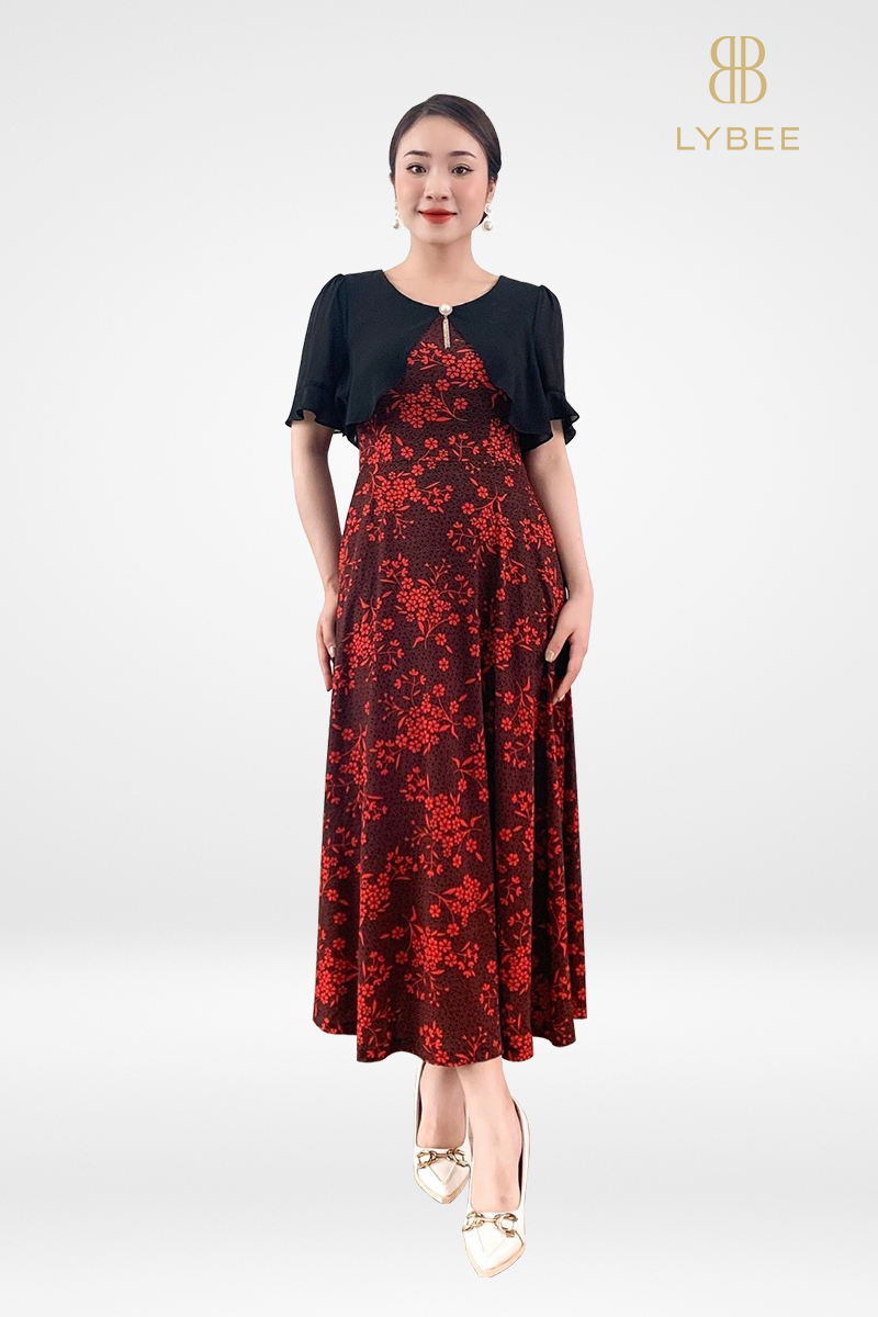 Váy Đầm Đỏ Dự Tiệc Sang Trọng Quyến Rũ LZD10500  Hàng Quảng Châu Cao Cấp